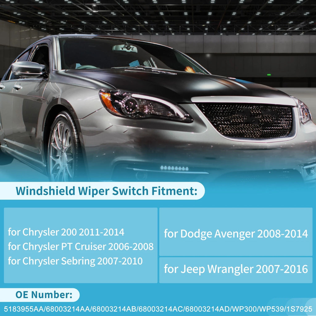 Windshield Wiper Control Switch Replacement for Chrysler 200 (2011–2014)