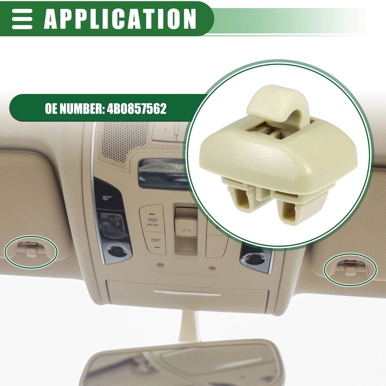 Sun Visor Clip Holder Replacement for Audi A6 Quattro 1998–2005 Beige