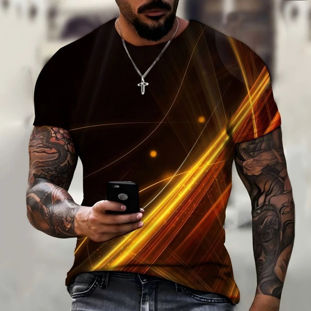 Casual T-Shirt for Summer Activities (3D Print, Breathable Material)