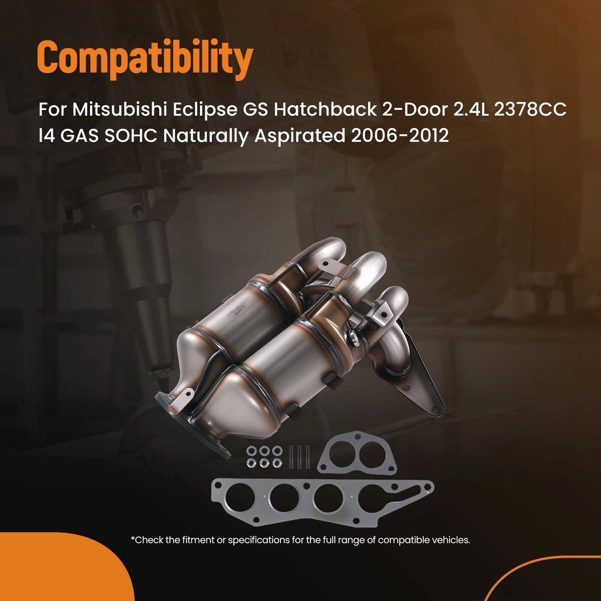 EPA Catalytic Converter for Mitsubishi Eclipse 2.4L (2006–2012) Stainless Steel