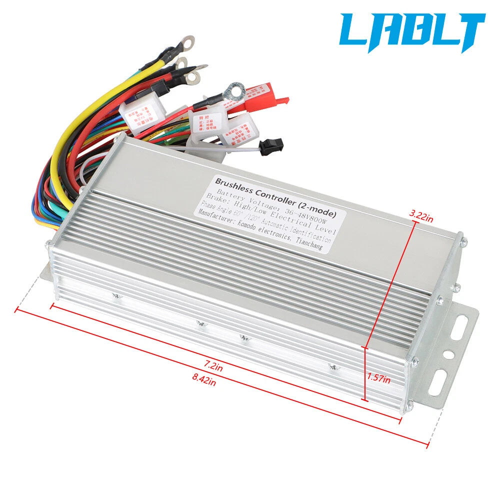 800W Brushless DC Motor Speed Controller for Electric Bicycle (36V–48V)