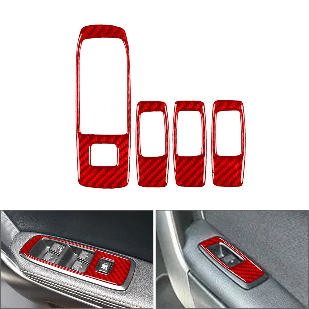 Carbon Fiber Window Lift Switch Panel Cover Trim for Ford Ranger (2019–2022)