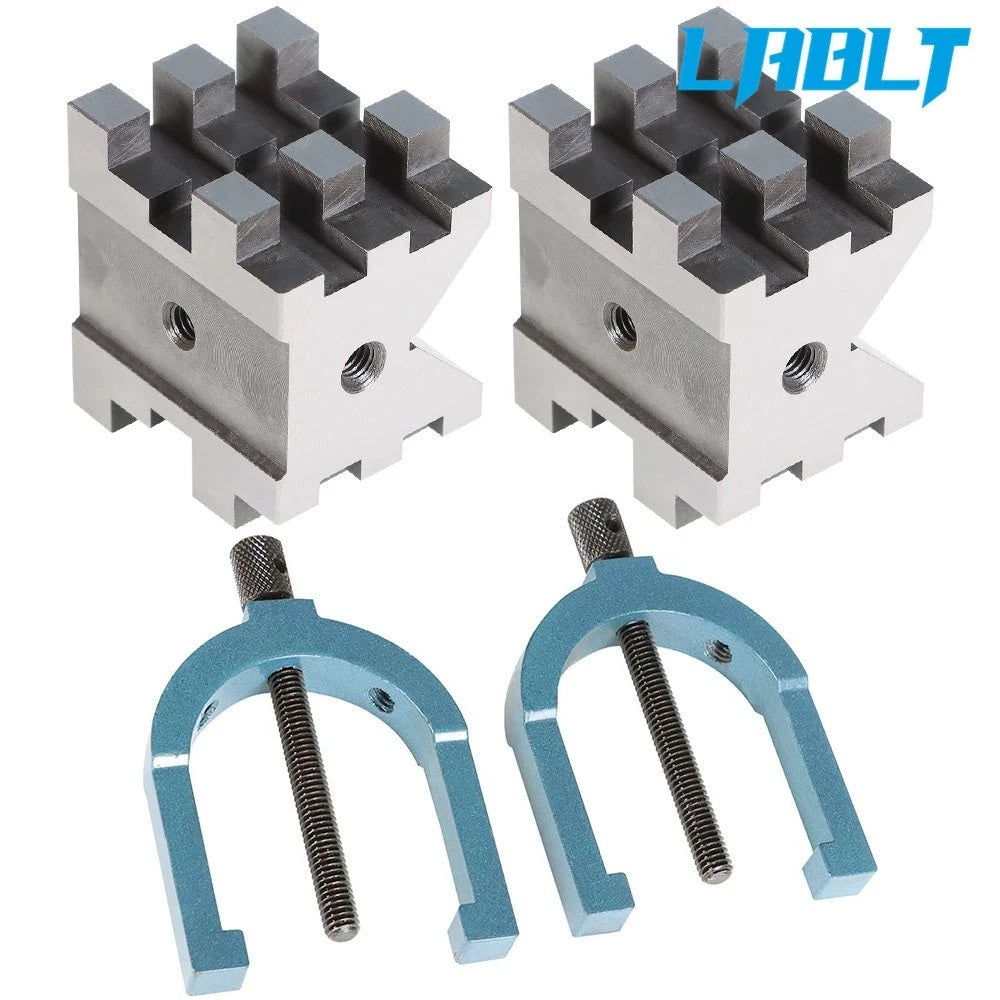 V-Block & Clamp Set for Multi-Use Applications (2-3/8" × 2-3/4" × 2")