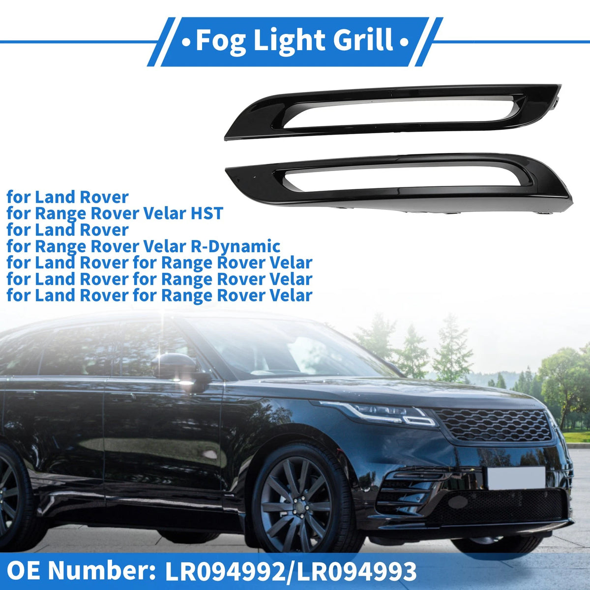Front Bumper Fog Light Cover No.LR094992 for Land Rover Range (1 Pair)