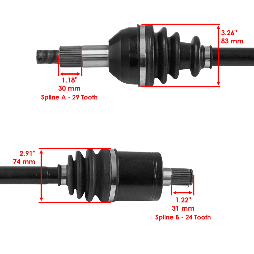 Caltric Front CV Axle Replacement for Can-Am Traxter HD10 XMR (2019–2023)