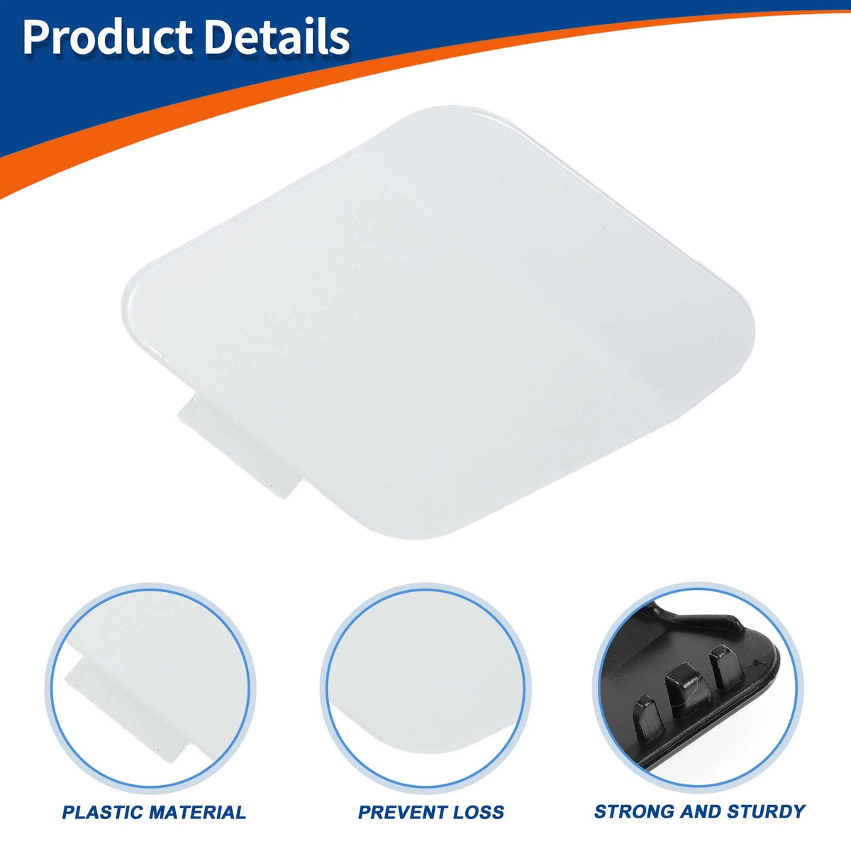 Front Bumper Tow Hook Cover for BMW 114i (2012–2014) No. 51118053828 Pure White