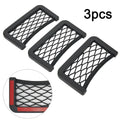 3Pcs Universal Car Seat Side Back Storage Net Bag Organizer