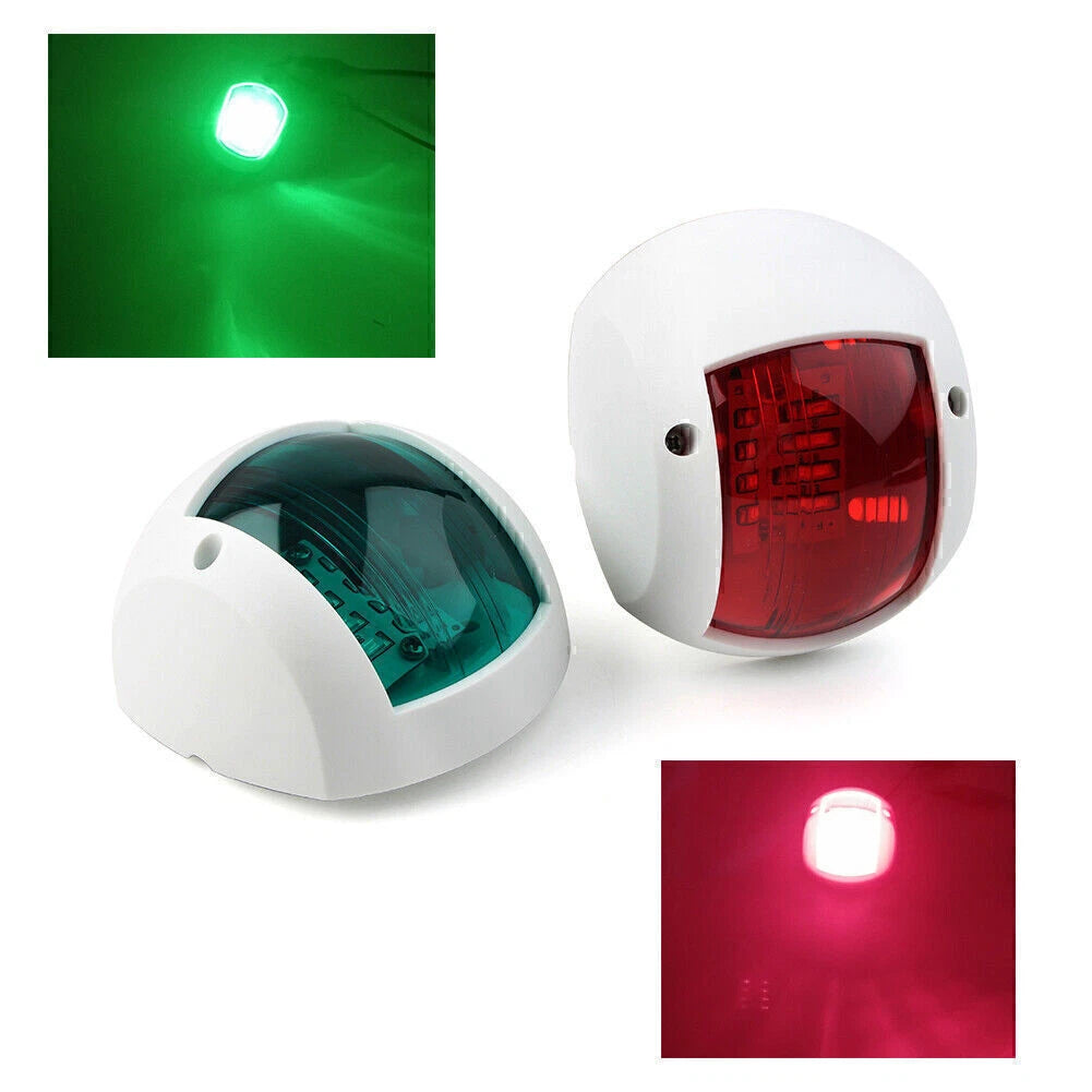 2X LED Navigation Light for Marine Boat (12V) - Green Red Side Starboard
