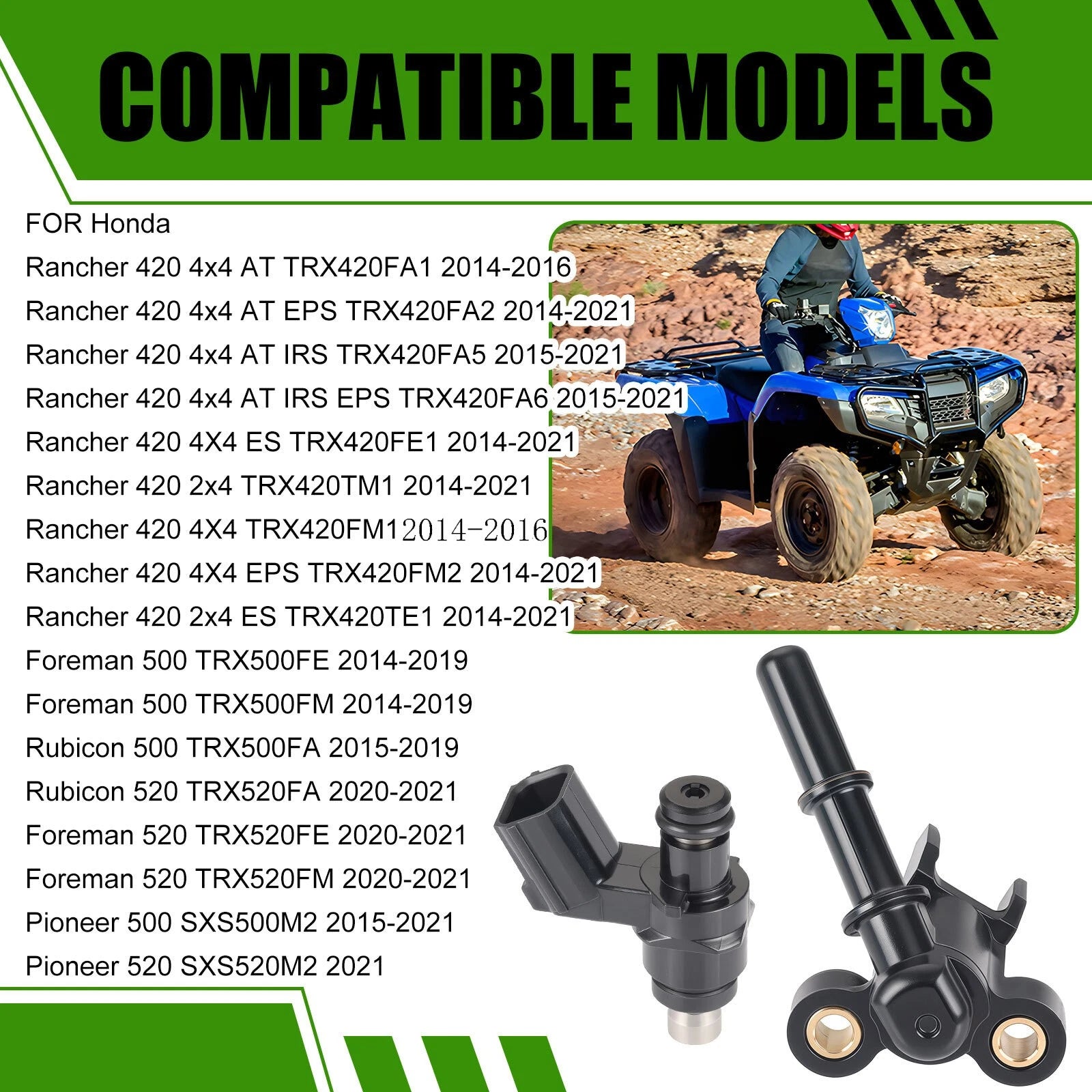 Fuel Injector & Joint Cap for Honda Foreman Rubicon 500 TRX500FA (2015–2019)