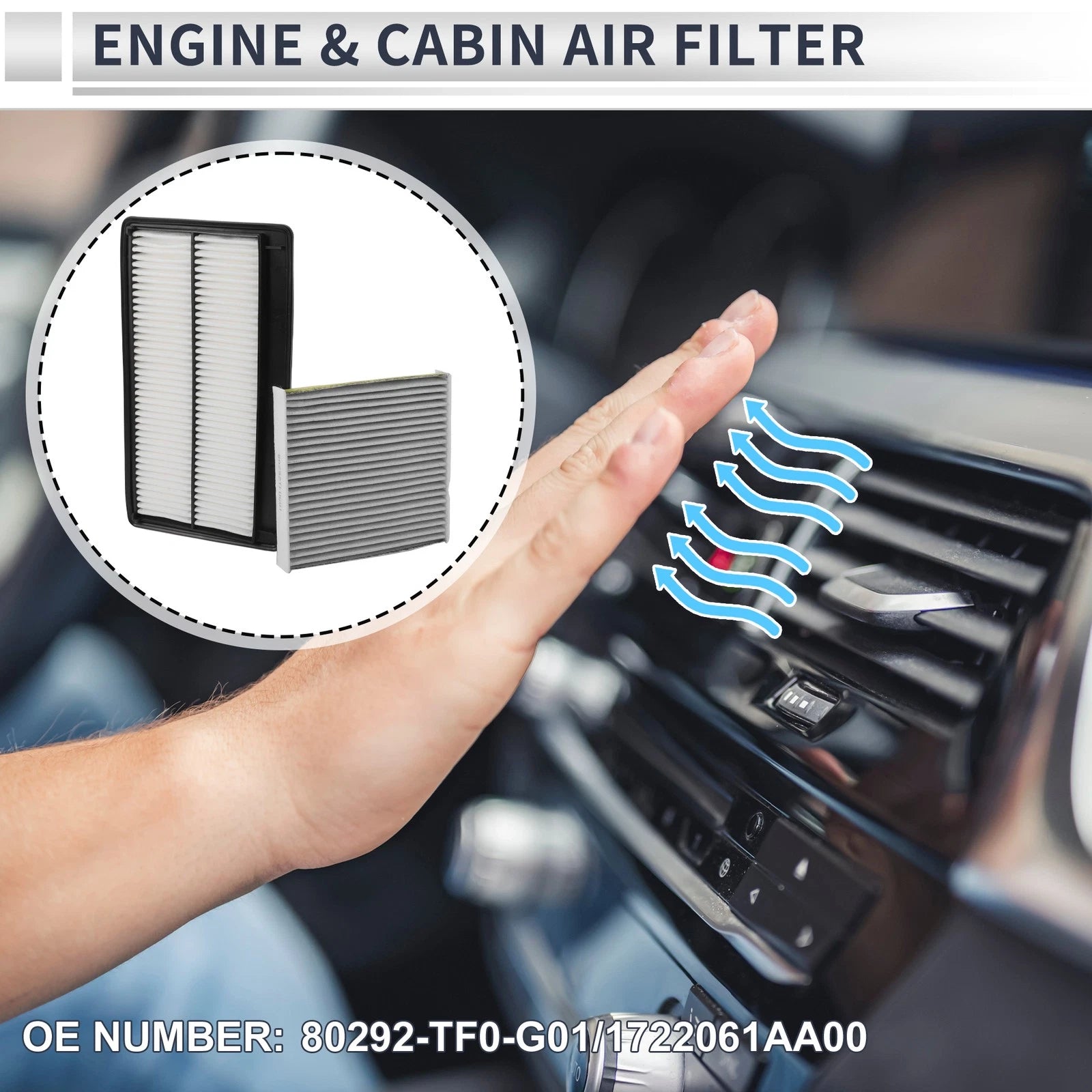 Cabin Air Filter Set Replacement for Honda Pilot 3.5L (2023–2024)