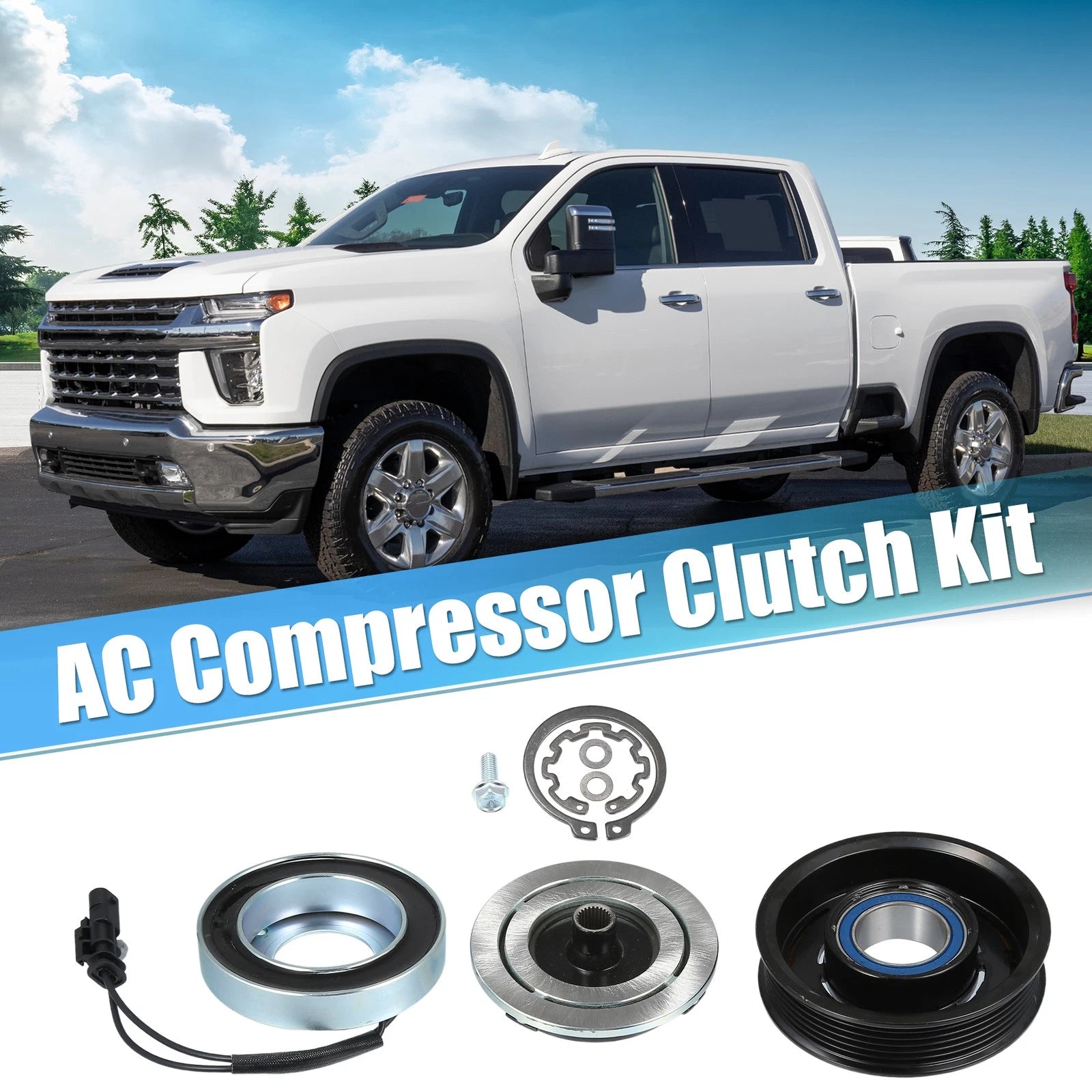 AC Compressor Clutch Set for Chevrolet Silverado 3500HD (2001–2010)