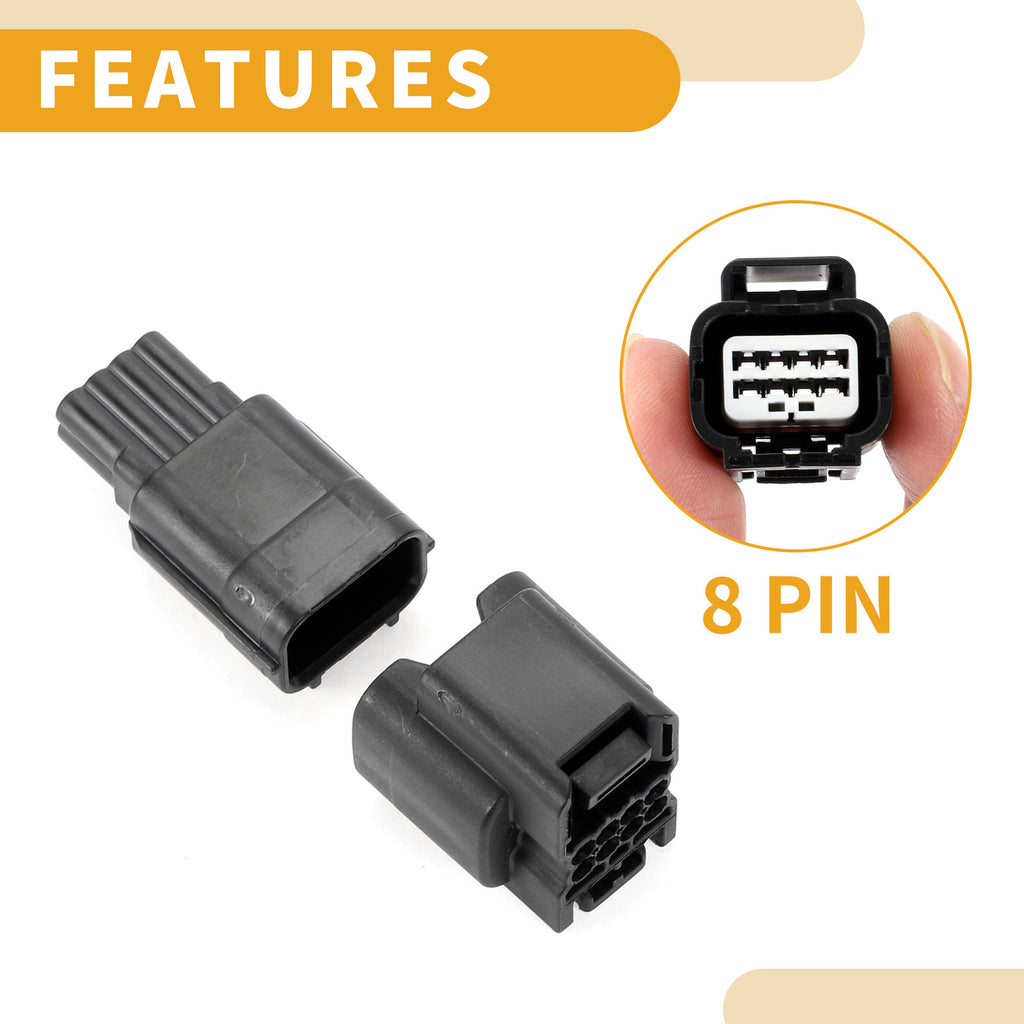 Headlight Connector Plug 8 Pin Replacement for Honda Front Wiring (2000–2019)