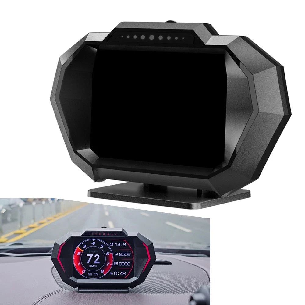 OBD2+GPS HUD P24 Car Head Up Display On Board Computer Speedometer Slope Meter