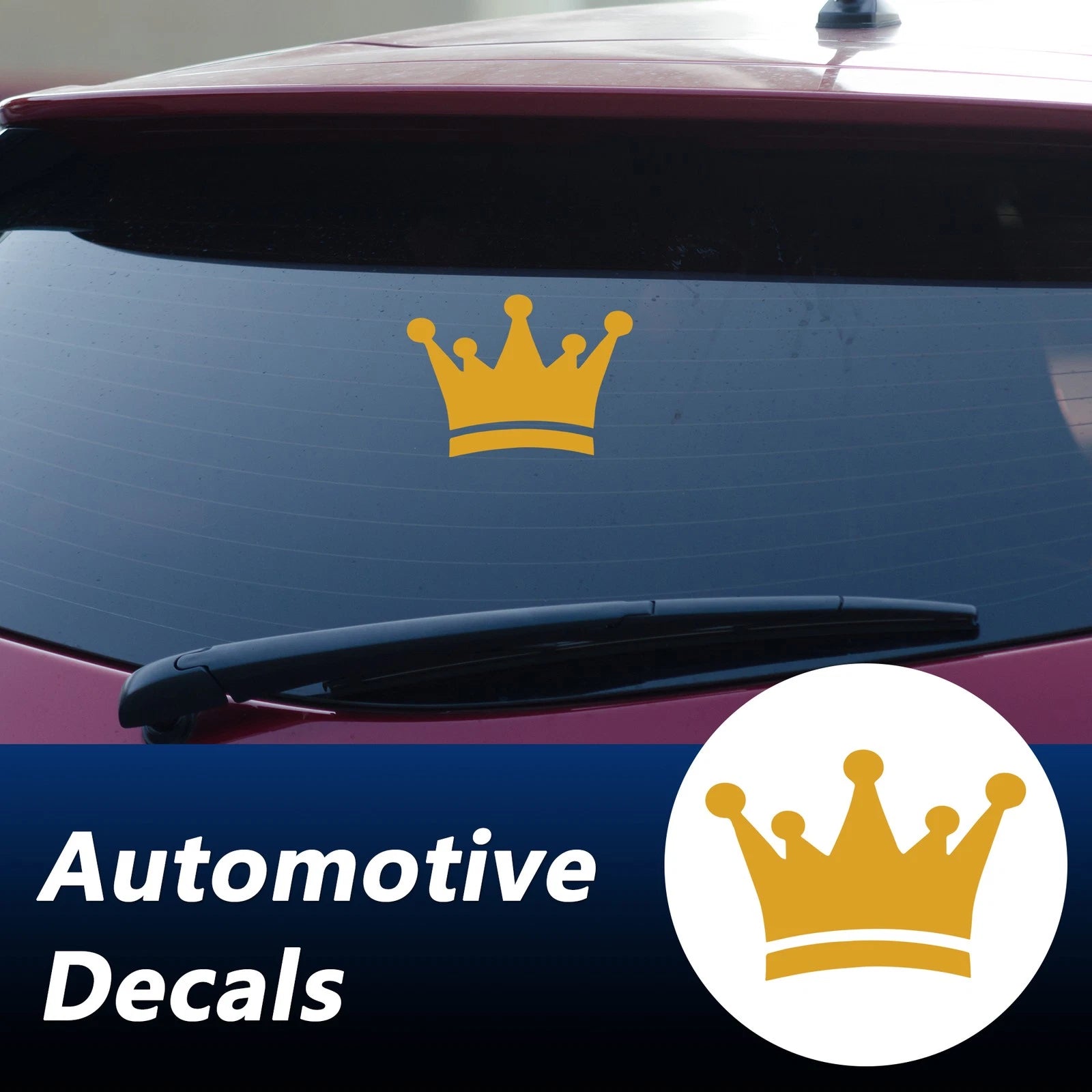 Reflective Bumper Decal for - Yellow Crown Style