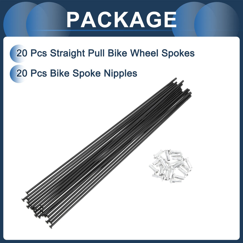 20 Set Straight Pull Bicycle Spokes 209mm for Bike Wheel (Any Make) (N/A)