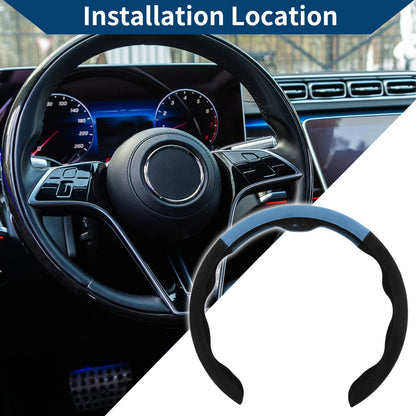 Steering Wheel Cover for Universal Fit (14.96", Black Blue)