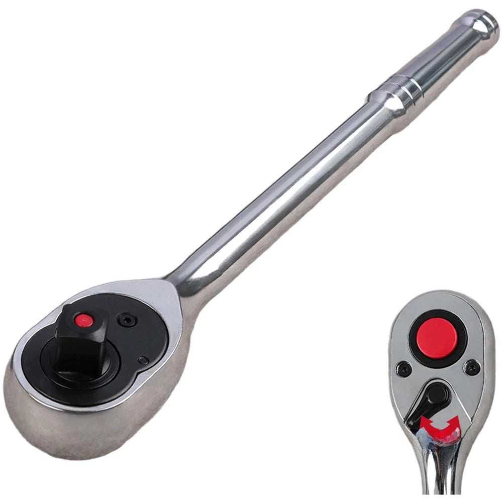 72 Tooth Ratchet Wrench 12 Drive Chrome Steel Reversible Quick Release Tool