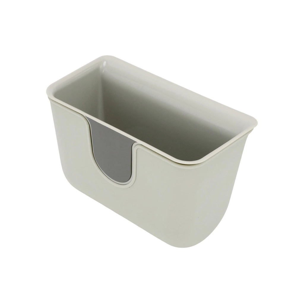 Car Trash Can for Universal Fit (1 Pc) - Plastic Square Bin, White/Black