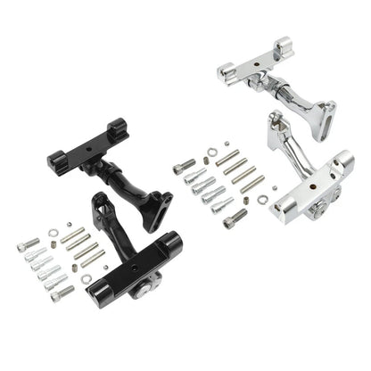 Chrome/Black Adjustable Footboard Mount for Harley Touring (1993–2025)