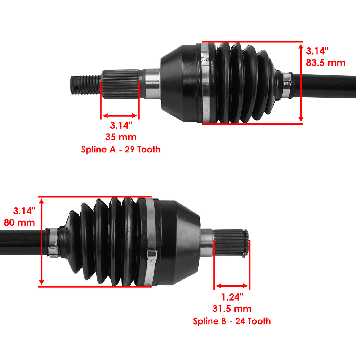 Caltric Front CV Axle Kit Front Left Right for Can-Am Maverick X3 (2018–2018)