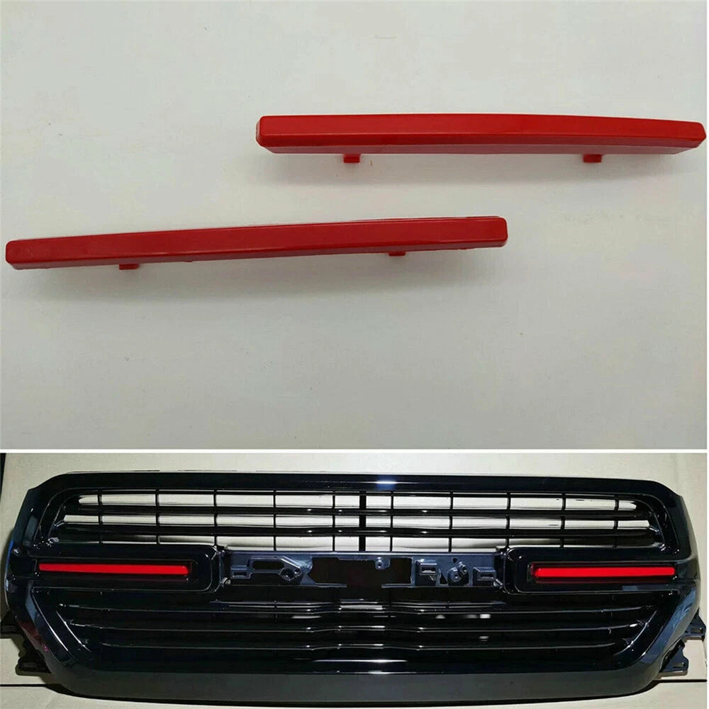 2X Front Grille Insert Cover Trim Red for Dodge Ram 1500 (2019–2021)