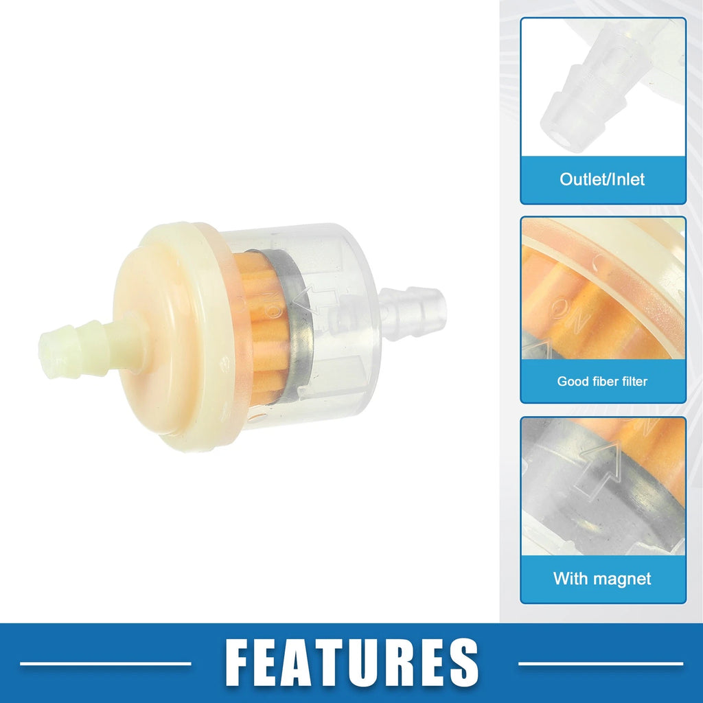6pcs Inline Fuel Filter 1/4 Inch for Motorcycle ATV (Fits )