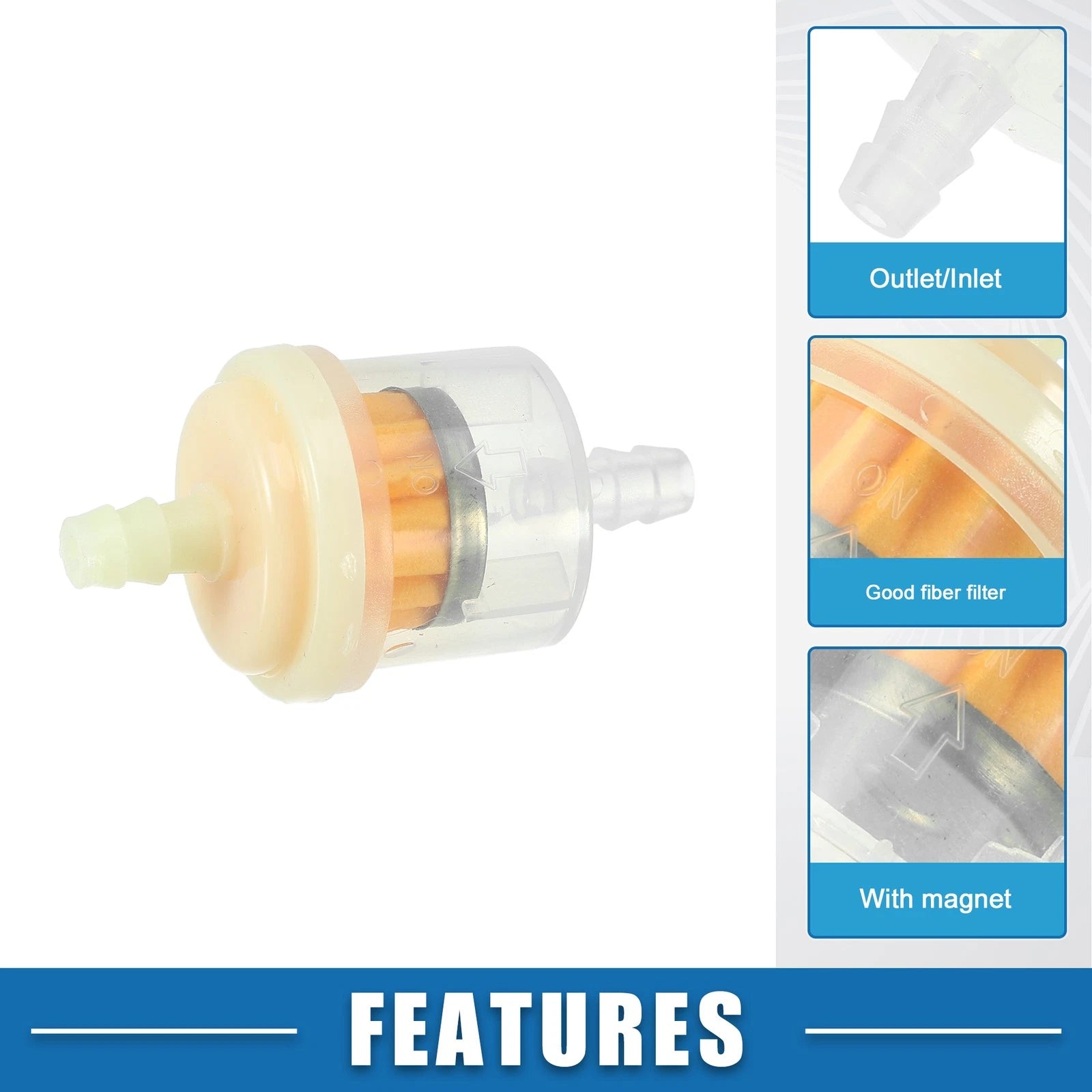 6pcs Inline Fuel Filter 1/4 Inch for Motorcycle ATV (Fits )