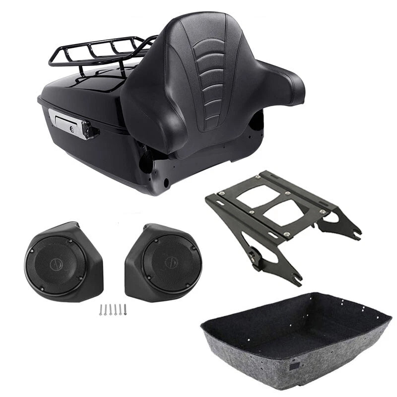 Trunk Rack Backrest Speakers for Harley Touring Road Street Glide (2014–2026)