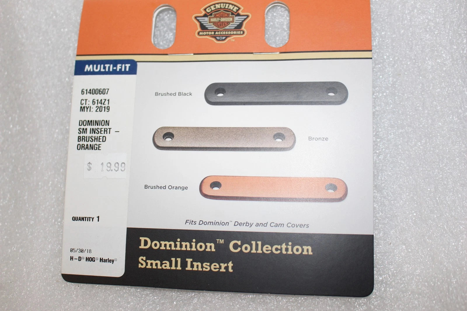 OEM Derby Cover for Harley-Davidson Dominion (Brushed Orange Insert)
