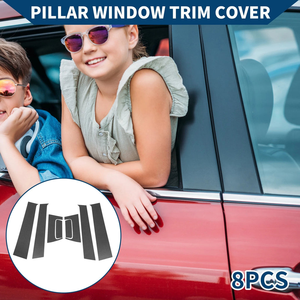 8 Pcs Door Pillar Window Trim Replacement for Honda HR-V (2016–2021)