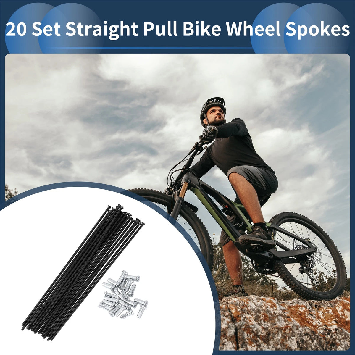 Bike Wheel Spokes Set 143mm Straight Pull for 20 In Wheels (2000–2026)