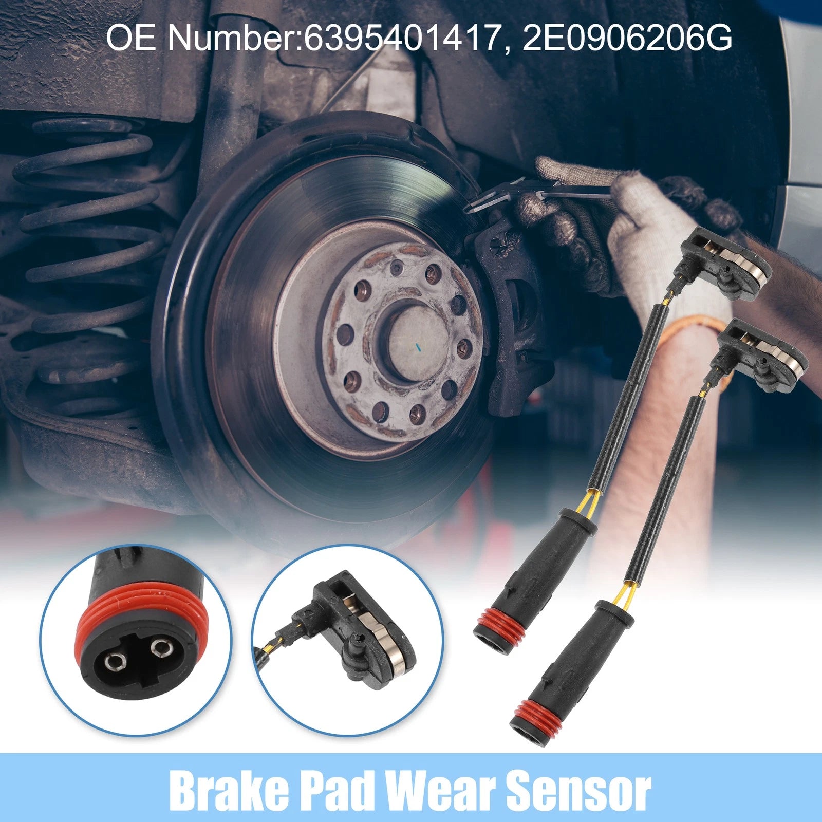2PCS Front Rear Disc Brake Pad Wear Sensor for Mercedes-Benz Sprinter 2019-2023