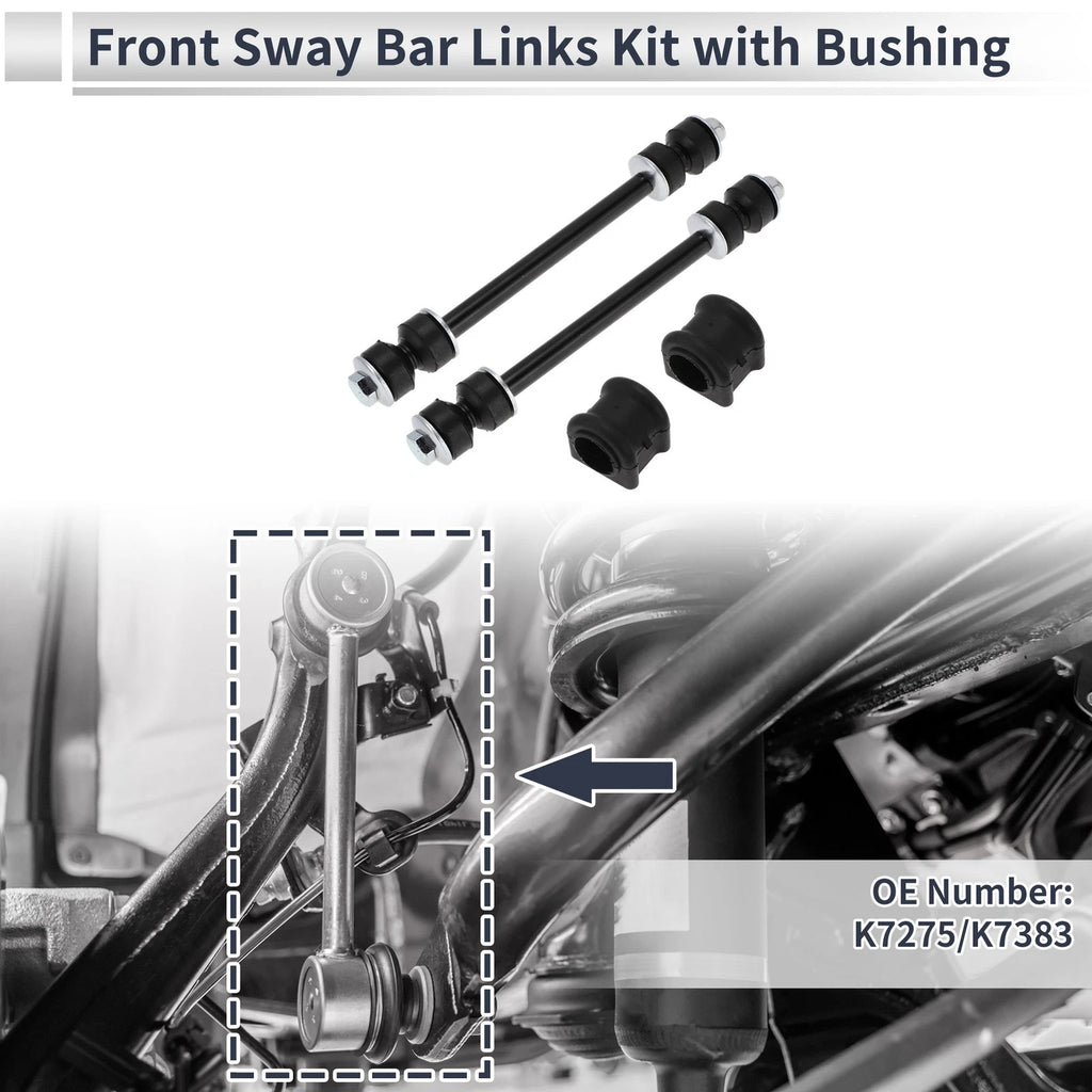 Front Stabilizer Bar Links with 2 Bushing for Dodge Ram 1500 (2002–2018)