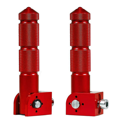 CNC Folding Foot Pegs Rear Set for Universal Motorcycle (All Years) - Red