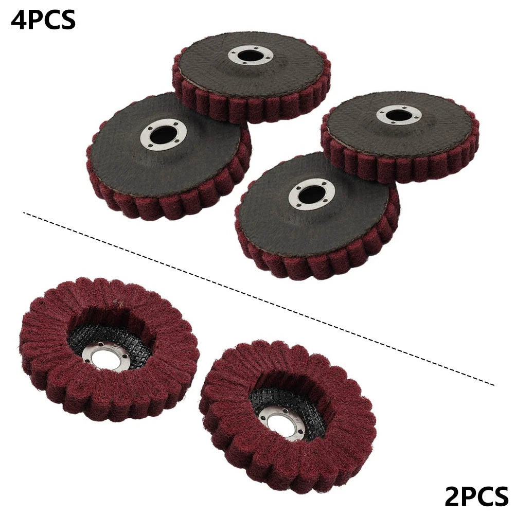 Set of 4 Nylon Fiber Flap Discs for Angle Grinder (100mm)