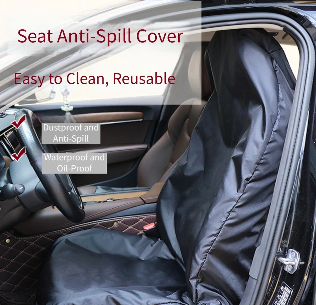 Front Rear Seat Covers with Trunk Mat and Steering Wheel Cover Waterproof