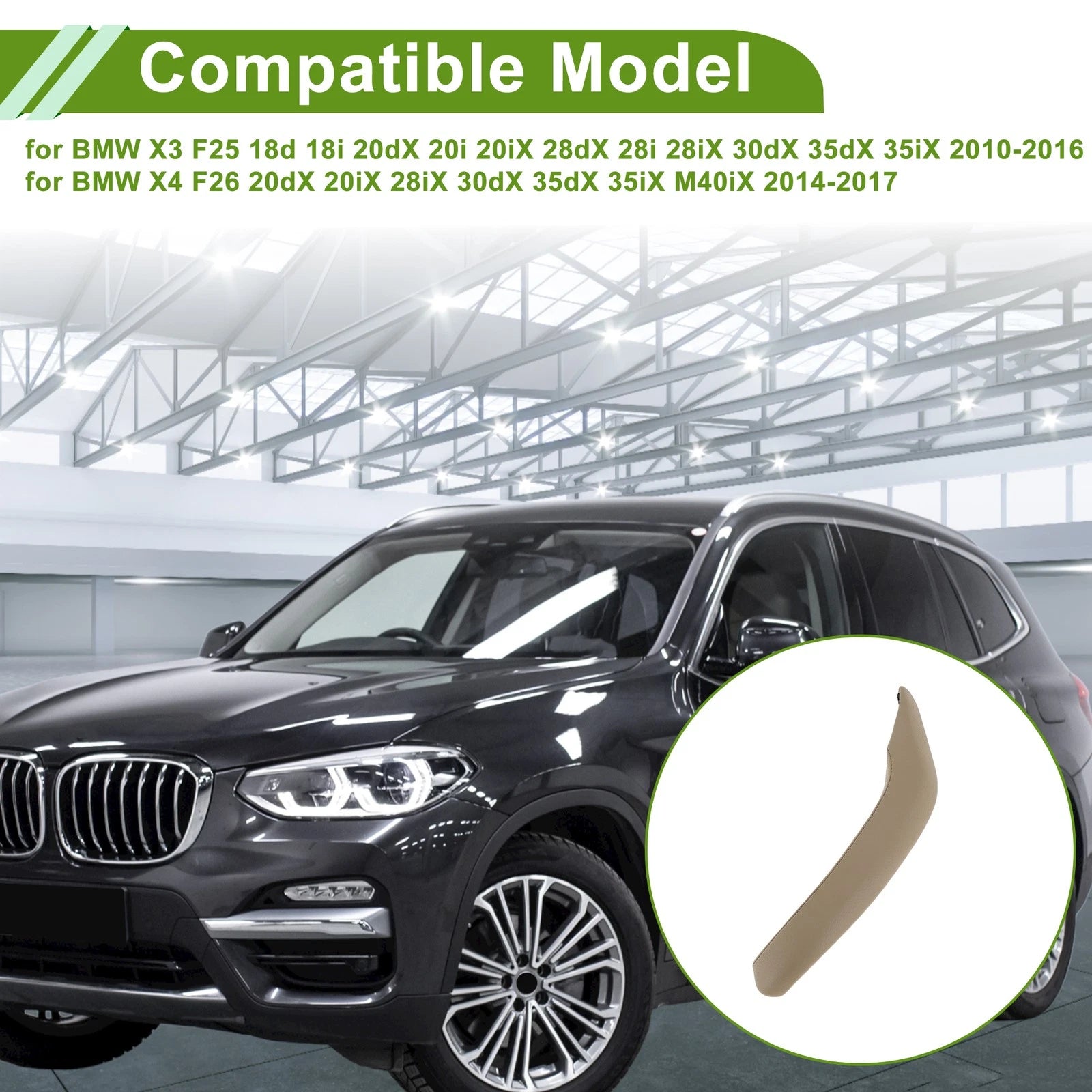 Door Panel Handle Pull Trim Cover for BMW X3 F25 (2010–2016) Beige