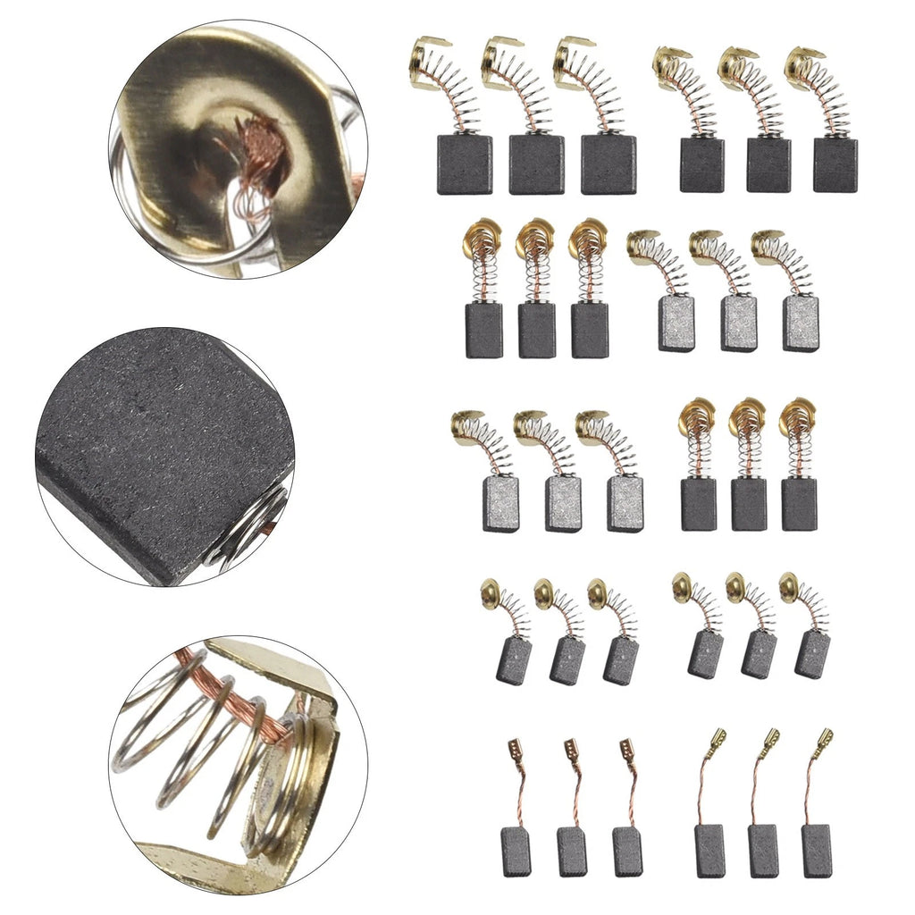 30Pcs Electric Motor Carbon Brushes for Power Tools (Replacement Parts)