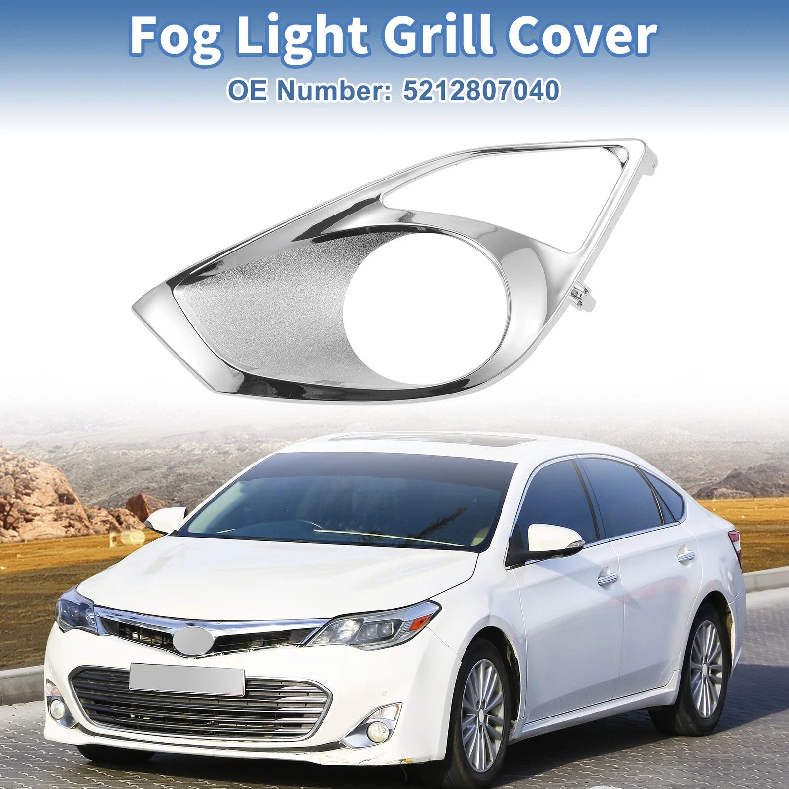 1 Pc Front Left Fog Light Grill Replacement for Toyota Avalon (2013–2015)