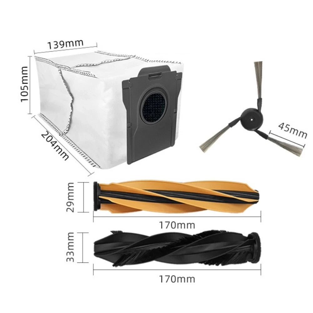 Replacement Side Brush and Main Brush Kit for MOVA Z60 Ultra