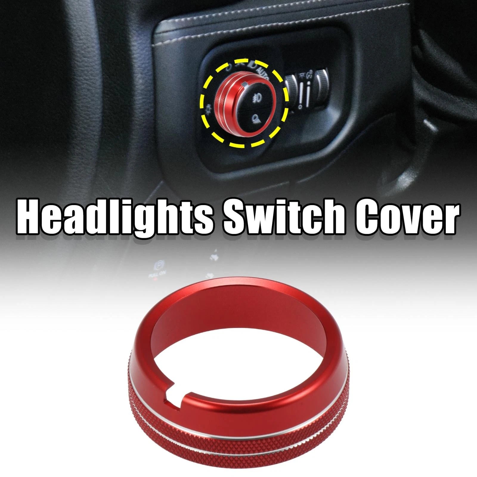 Headlights Switch Button Knob Ring Trim Cover for Dodge Ram (2010–2017)