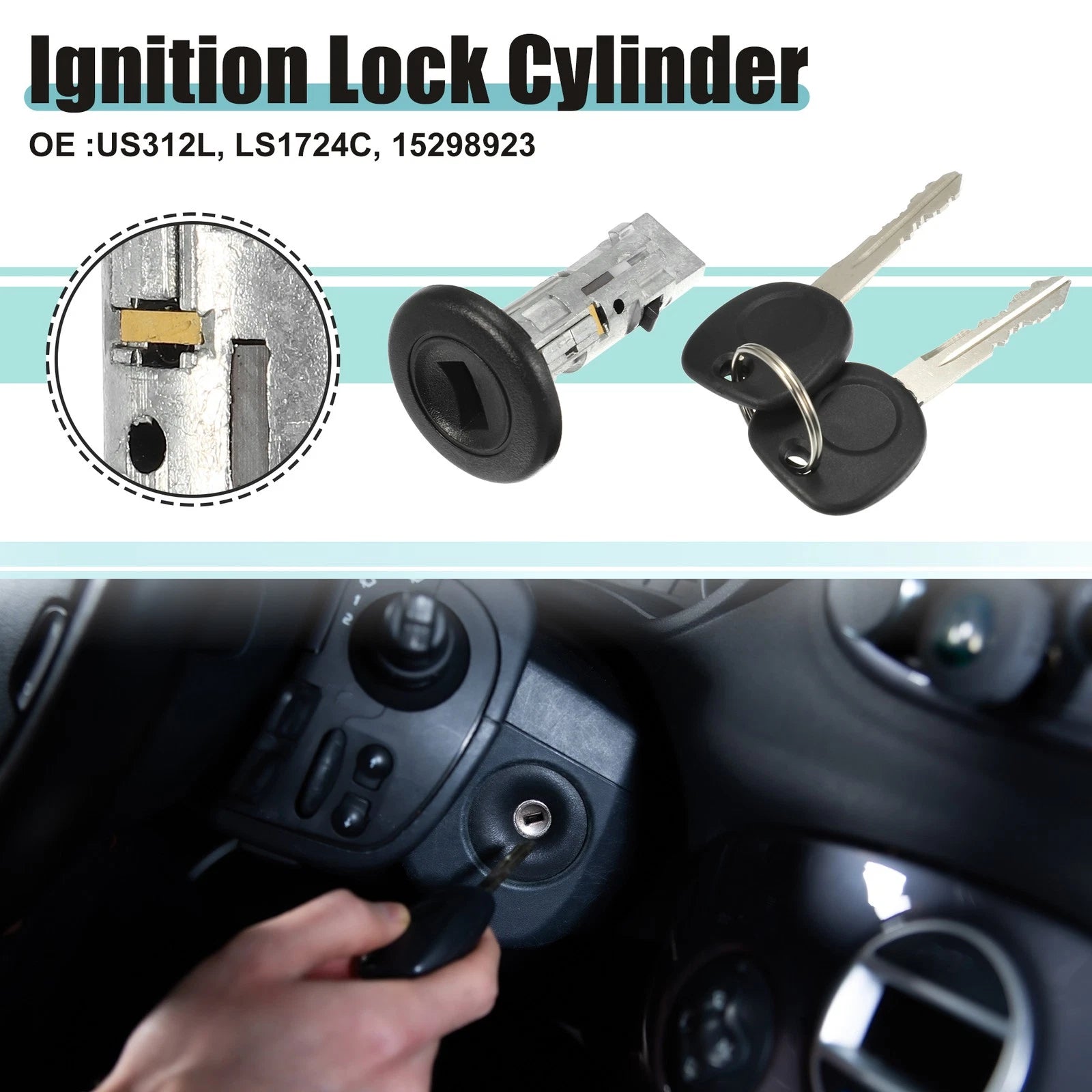 Ignition Switch Cylinder Lock Assembly for Chevrolet Avalanche 1500 (2002–2013)
