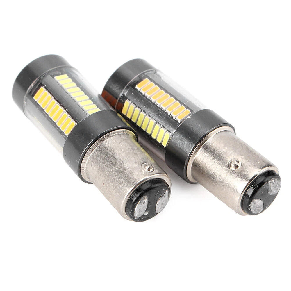 Set of 2 990LM Amber White Switchback 1157 BAY15D Turn Signal Bulbs