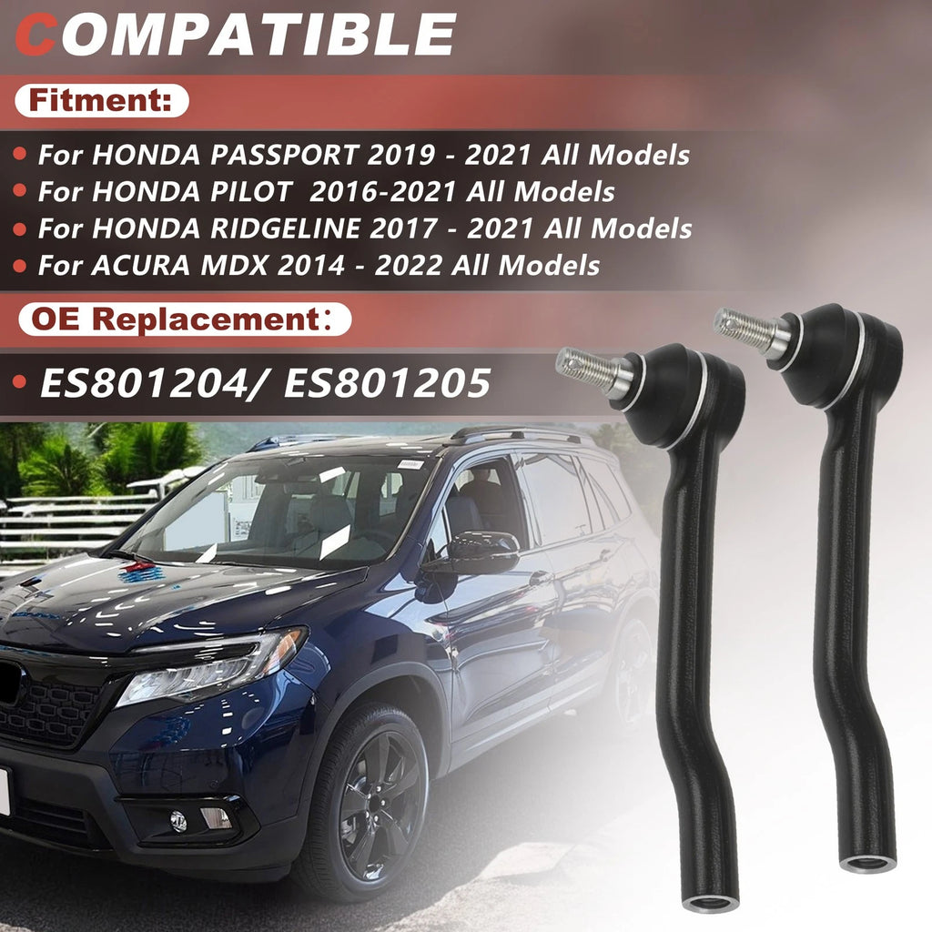 Front Left Right Outer Tie Rod Ends Replacement for Honda Passport Ridgeline (2019–2024)