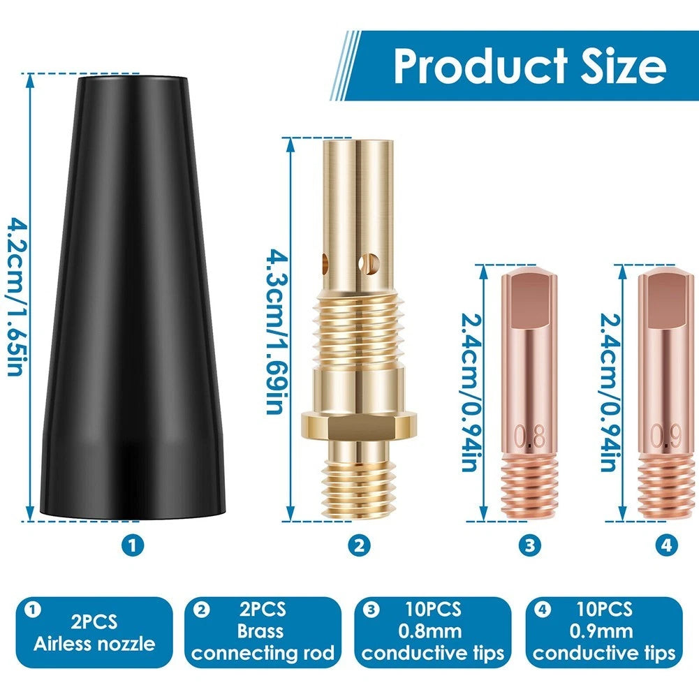 MIG Welding Kit with Airless Nozzle and Brass Rods