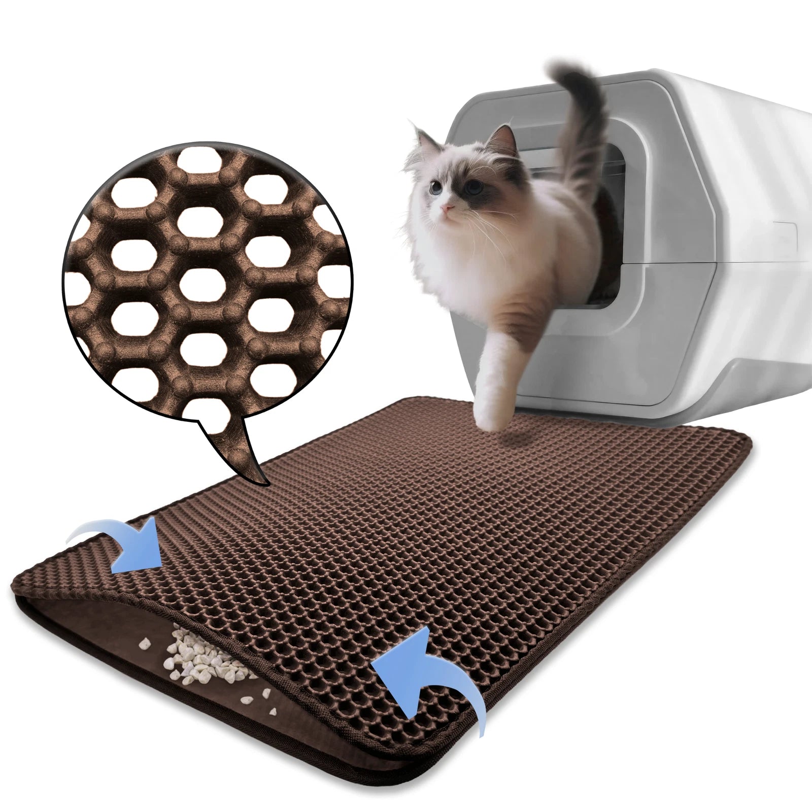 Cat Litter Mat Double Layer Pad Trapper for All Makes and Models (60x45)