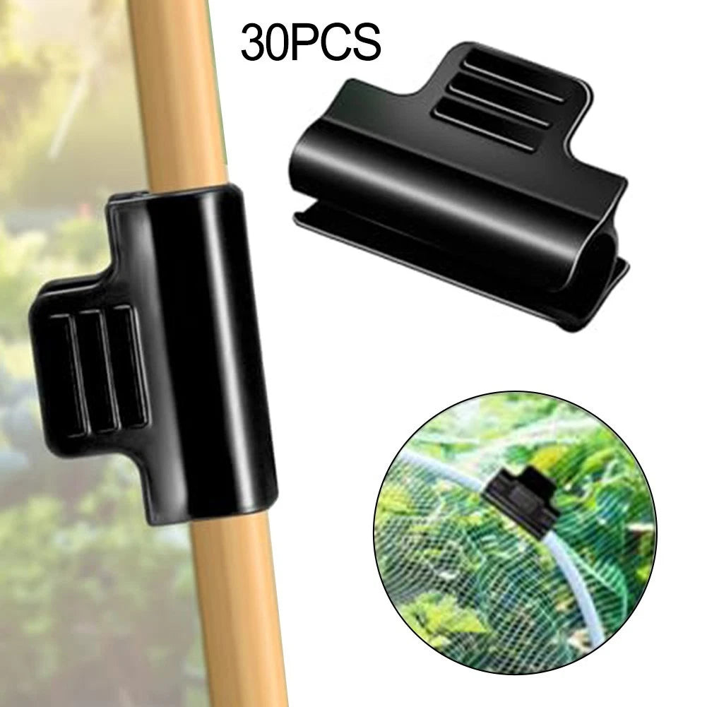 Greenhouse Pipe Clamps for Garden Hoop Fixation - Black Design