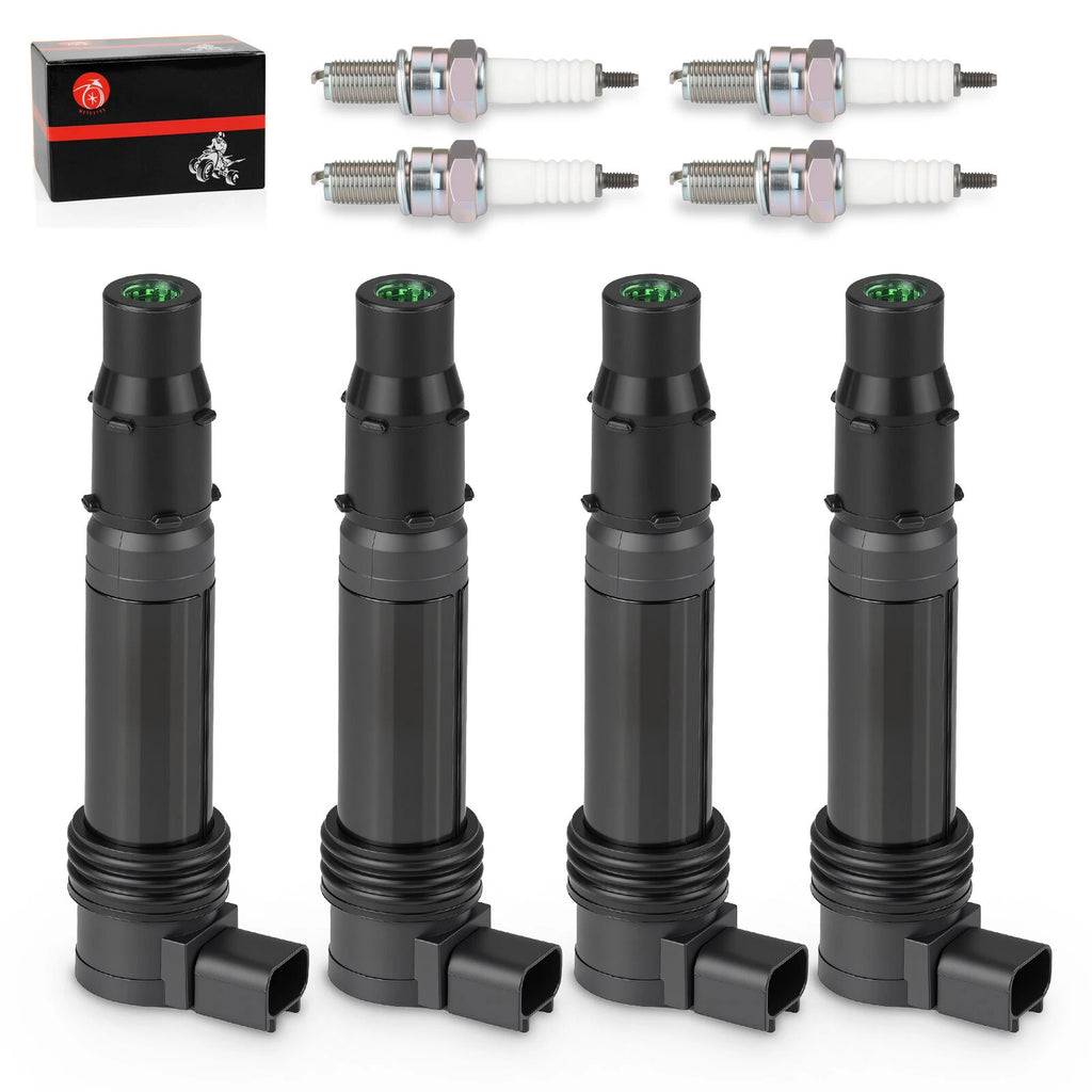 4X Ignition Coils & Iridium Spark Plugs for Kawasaki Ninja ZX600 (2000–2009)