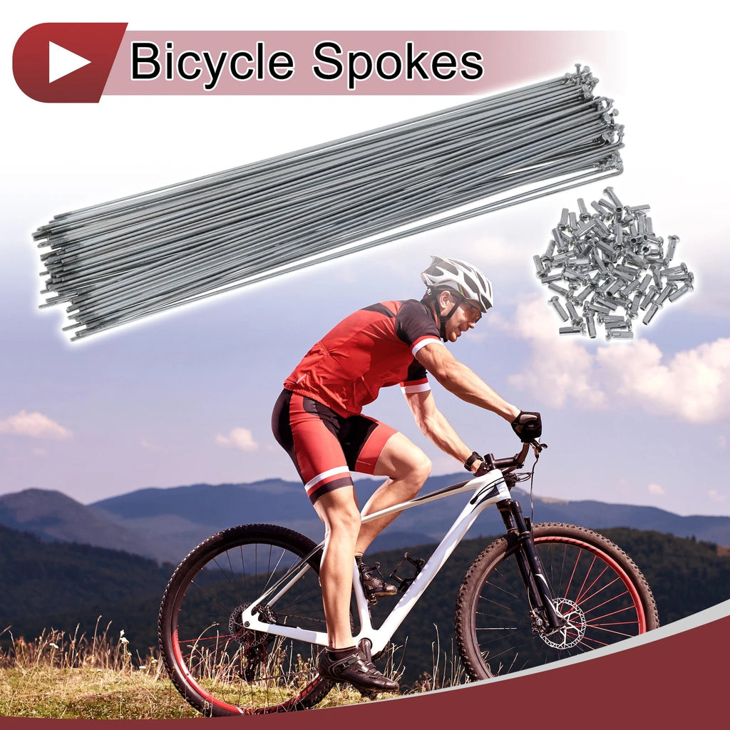 Bicycle Spokes Set 302mm Carbon Steel Galvanized 14G for 700C Wheels (72)