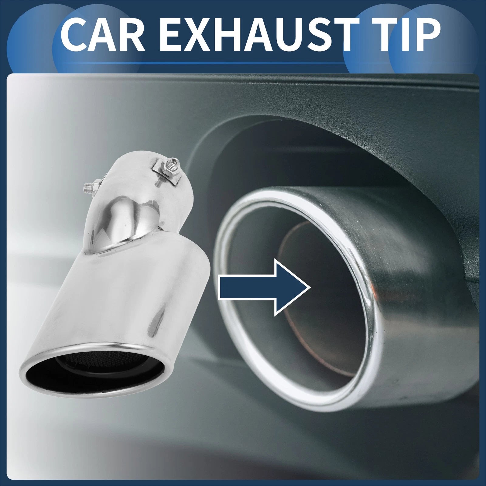 Exhaust Tip Slant Cut 2.3 Inlet Replacement for Honda Civic (2016–2019)
